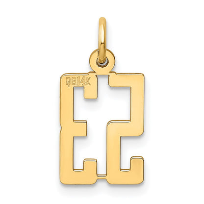 14K Yellow Gold Small Elongated Number 53 Charm