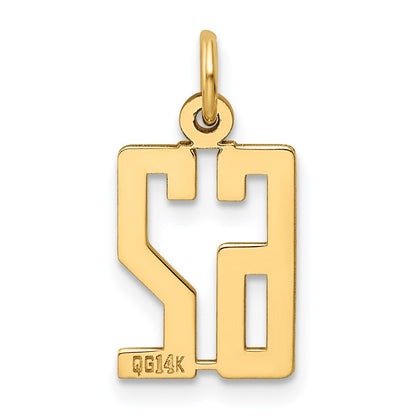 14K Yellow Gold Small Elongated Number 62 Charm