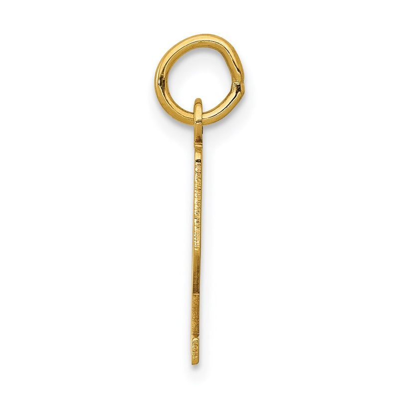14K Yellow Gold Small Elongated Number 72 Charm