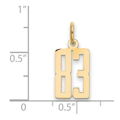 14K Yellow Gold Small Elongated Number 83 Charm