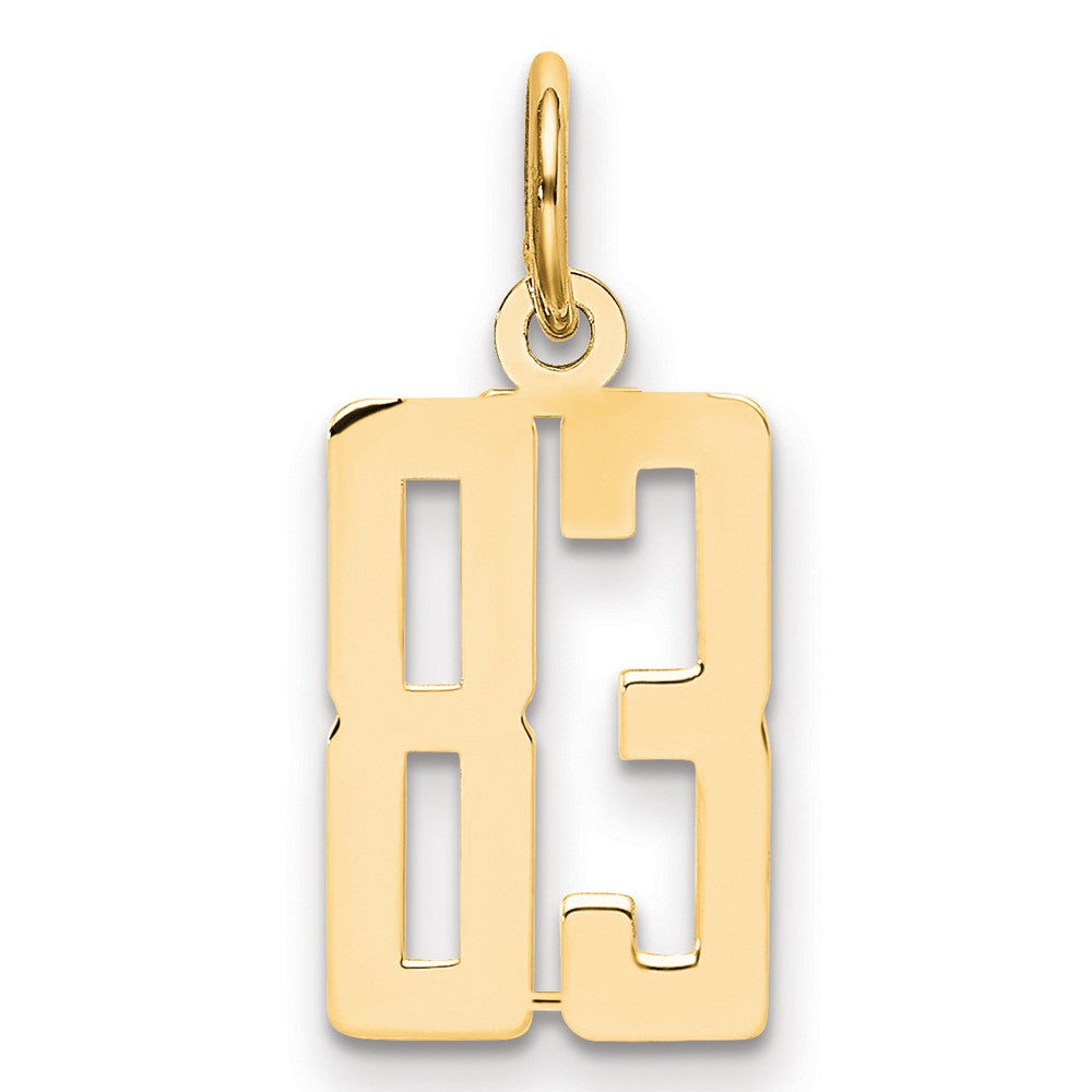 14K Yellow Gold Small Elongated Number 83 Charm