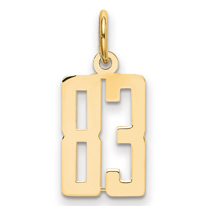 14K Yellow Gold Small Elongated Number 83 Charm