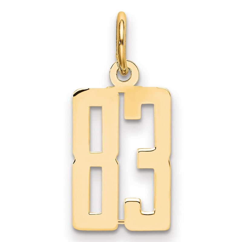 14K Yellow Gold Small Elongated Number 83 Charm