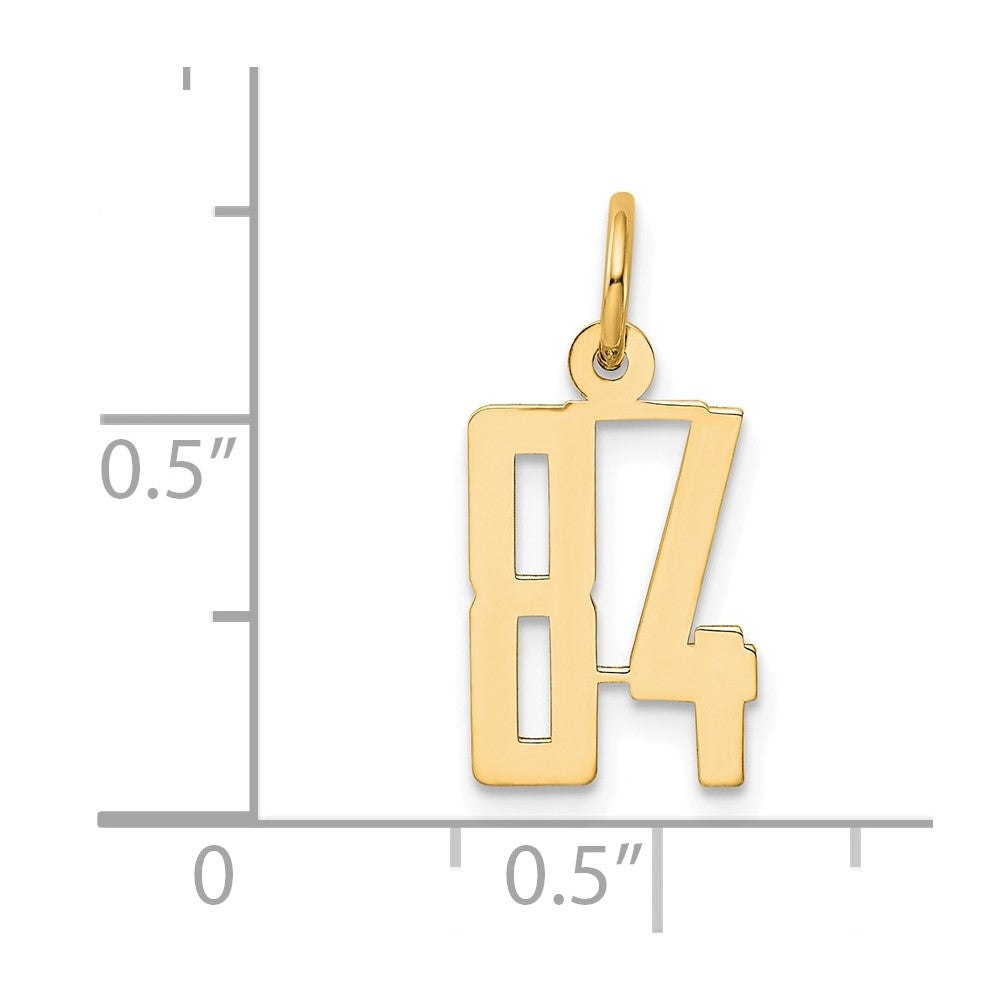 14K Yellow Gold Small Elongated Number 84 Charm