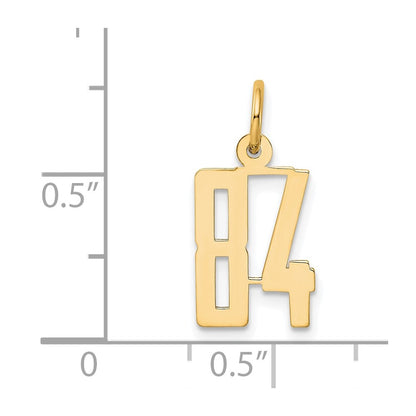 14K Yellow Gold Small Elongated Number 84 Charm