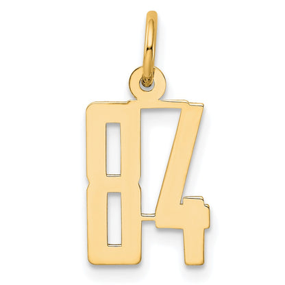 14K Yellow Gold Small Elongated Number 84 Charm