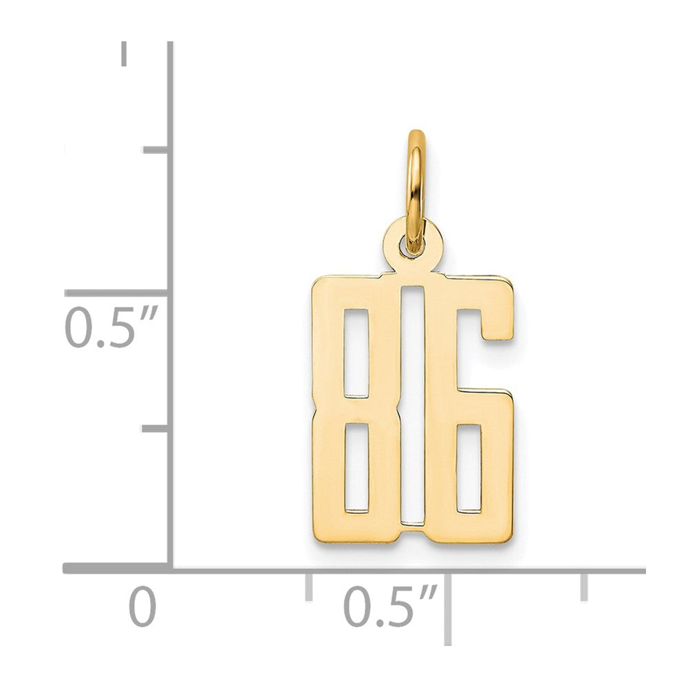 14K Yellow Gold Small Elongated Number 86 Charm