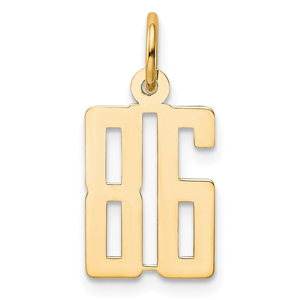 14K Yellow Gold Small Elongated Number 86 Charm