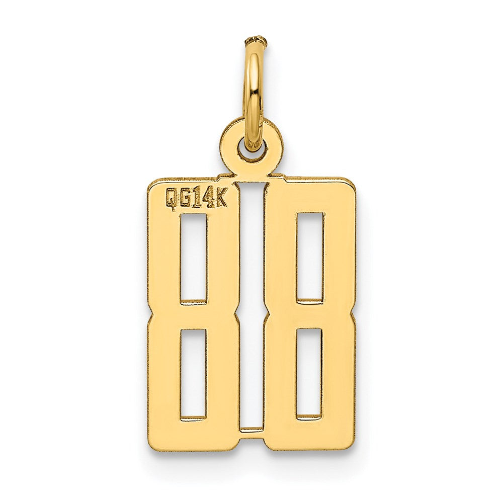 14K Yellow Gold Small Elongated Number 88 Charm