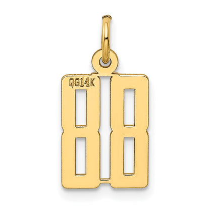 14K Yellow Gold Small Elongated Number 88 Charm