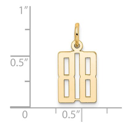 14K Yellow Gold Small Elongated Number 88 Charm