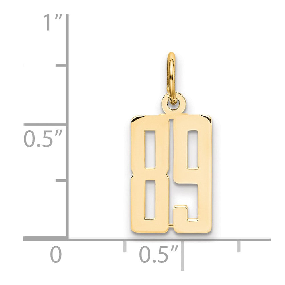 14K Yellow Gold Small Elongated Number 89 Charm