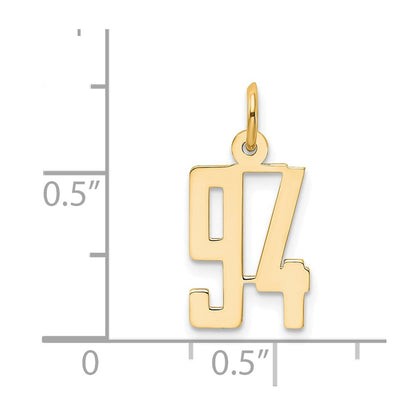 14K Yellow Gold Small Elongated Number 94 Charm