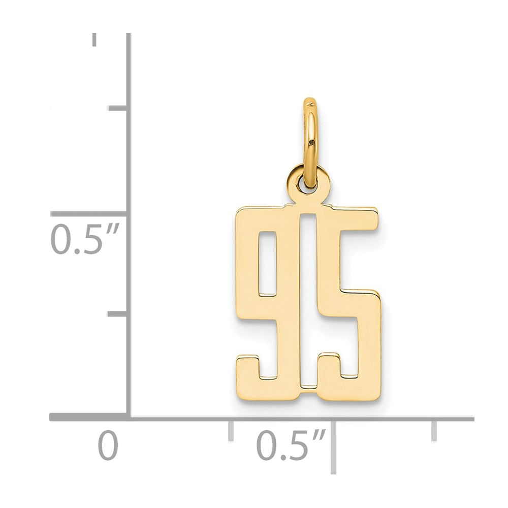 14K Yellow Gold Small Elongated Number 95 Charm