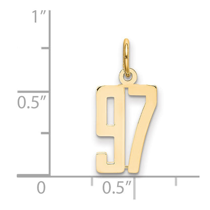 14K Yellow Gold Small Elongated Number 97 Charm