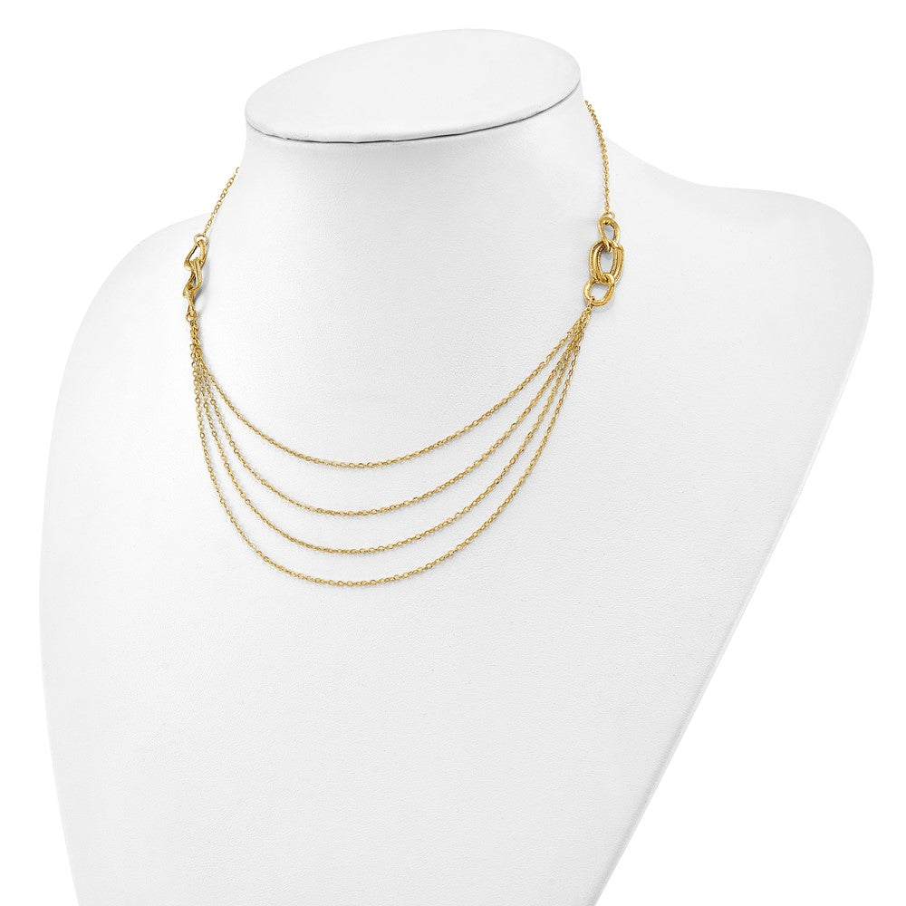 14K Yellow Gold Four Layer Rope Chain Necklace