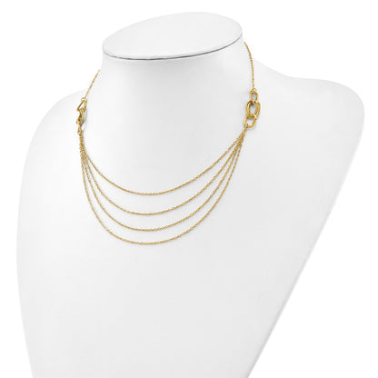 14K Yellow Gold Four Layer Rope Chain Necklace