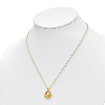 14K Yellow Gold Polished Tear Drop Necklace