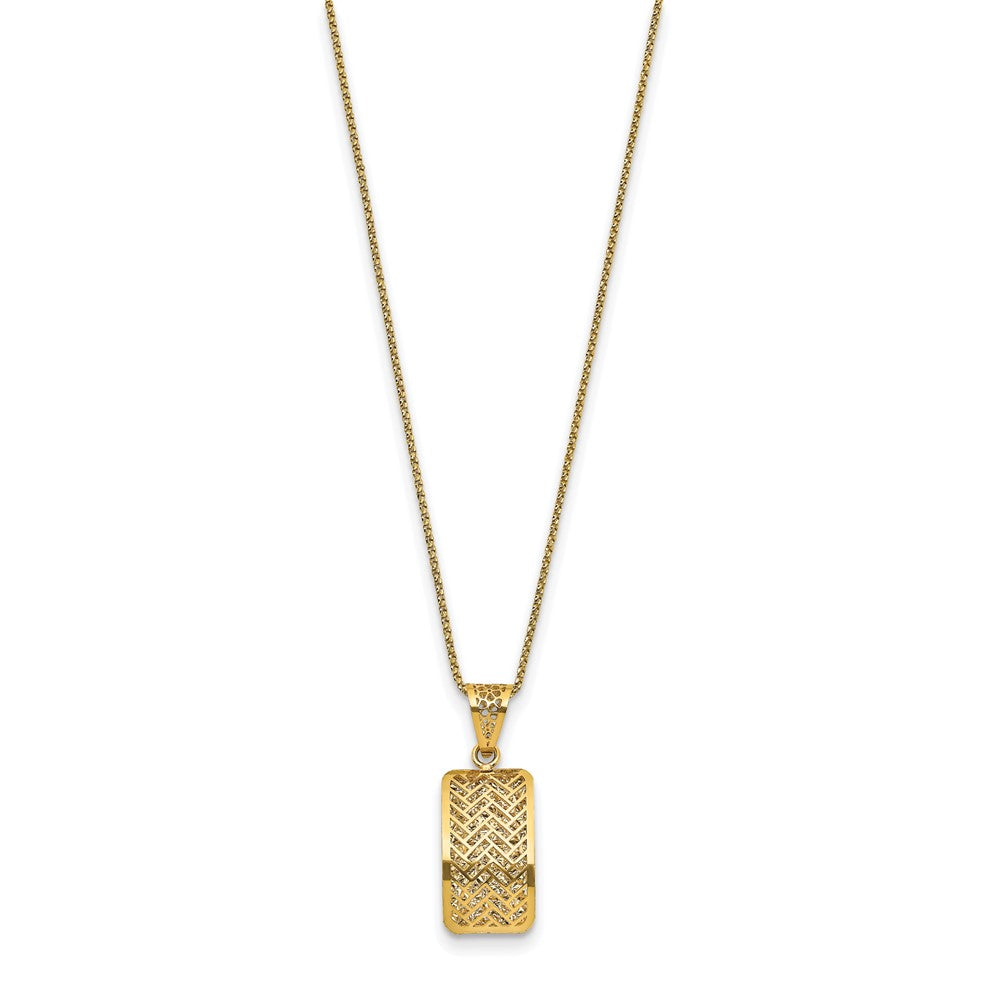 14K Yellow Gold Polished Hollow Fancy Pendant