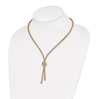 14K Yellow & Rhodium White Polished D/C Mesh Necklace