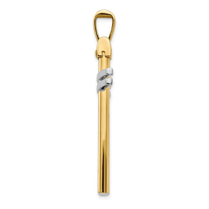 14K Yellow Gold Polished Cross Pendant