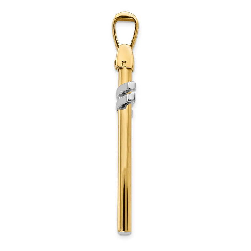 14K Yellow Gold Polished Cross Pendant