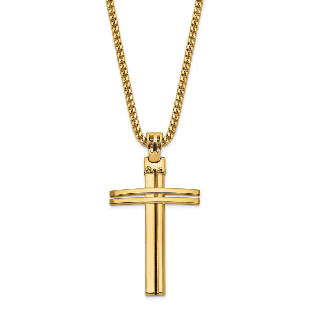 14K Yellow Gold Polished Cross Pendant