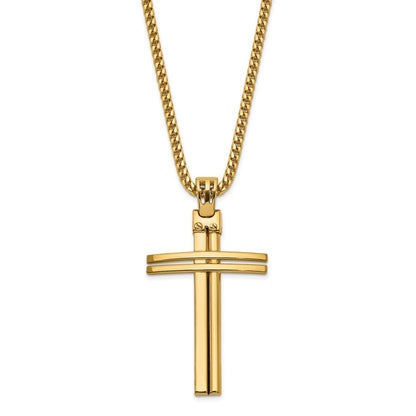14K Yellow Gold Polished Cross Pendant