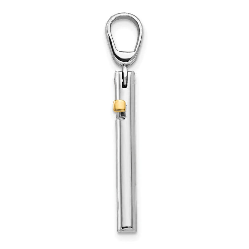 14K Two-Tone Polished Cross Pendant