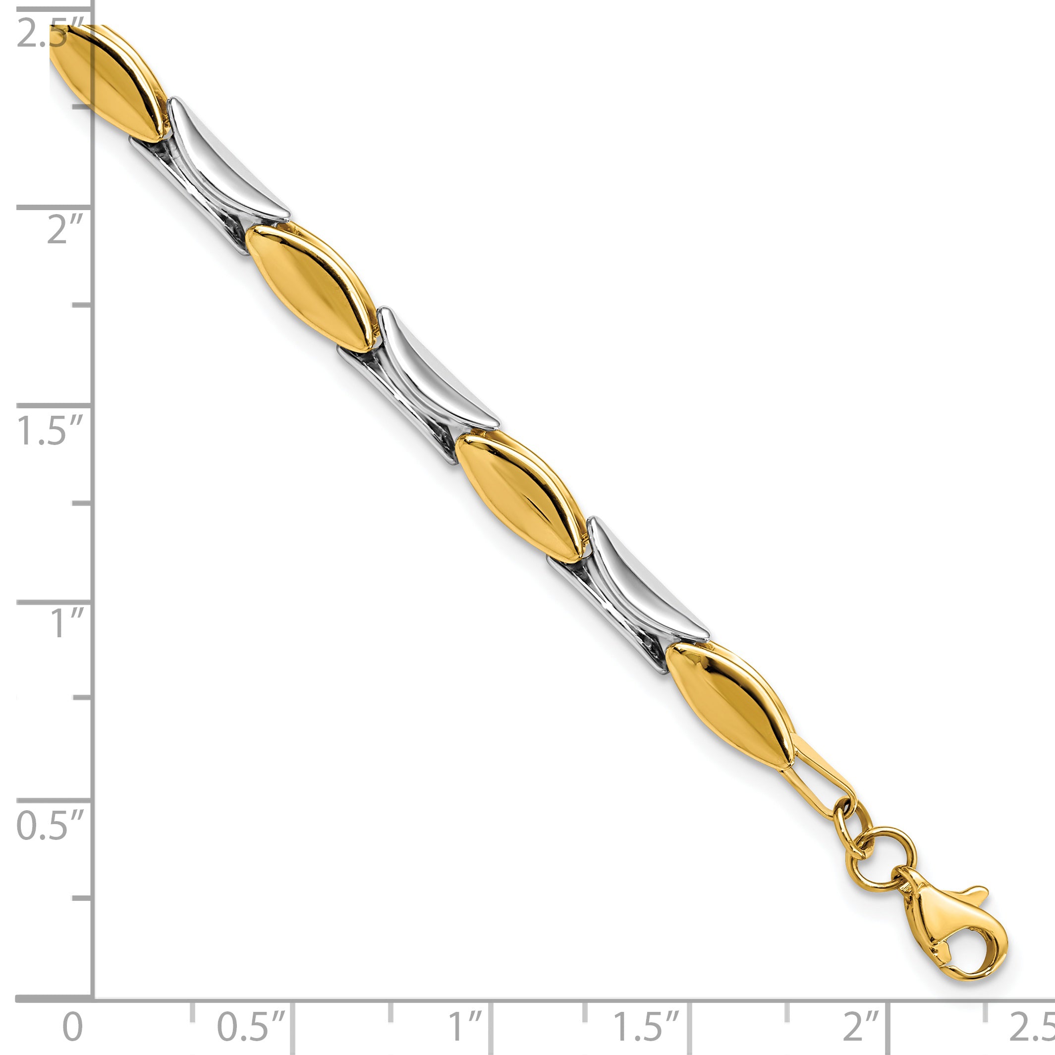 7.5 Inch 14K Two-Tone Polished Fancy Link Bracelet