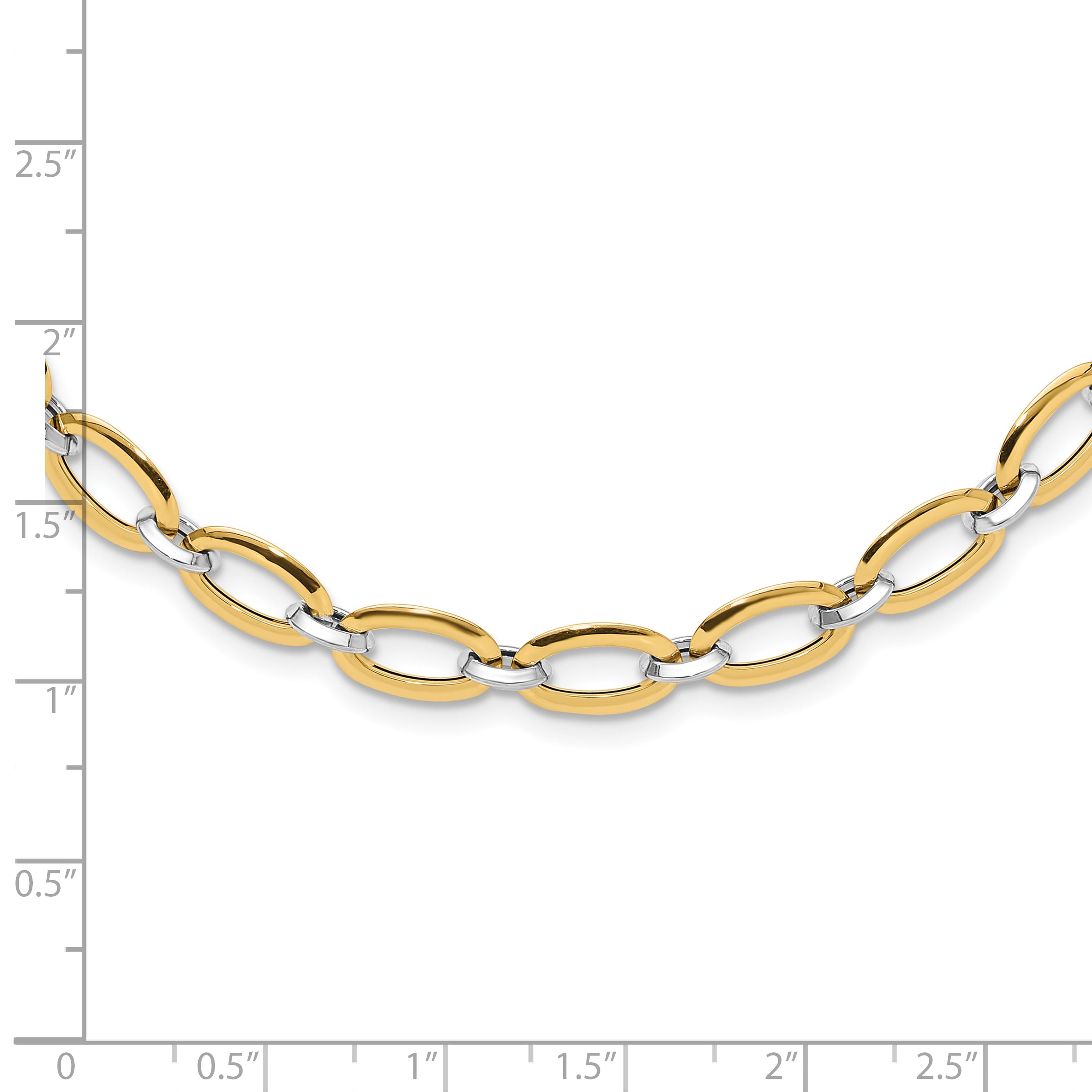 14K Two Tone Polished W/.25In Ext. Necklace