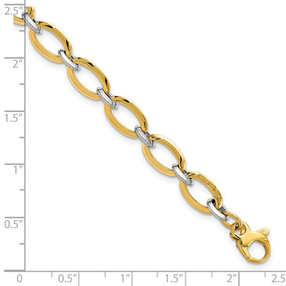 14K Two Tone Polished W/.5In Ext. Bracelet