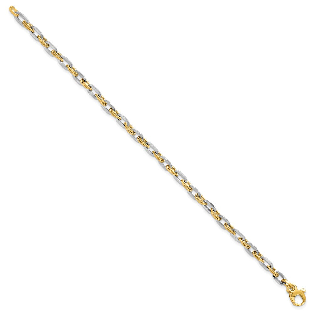 14K Two Tone Polished D/C Bracelet