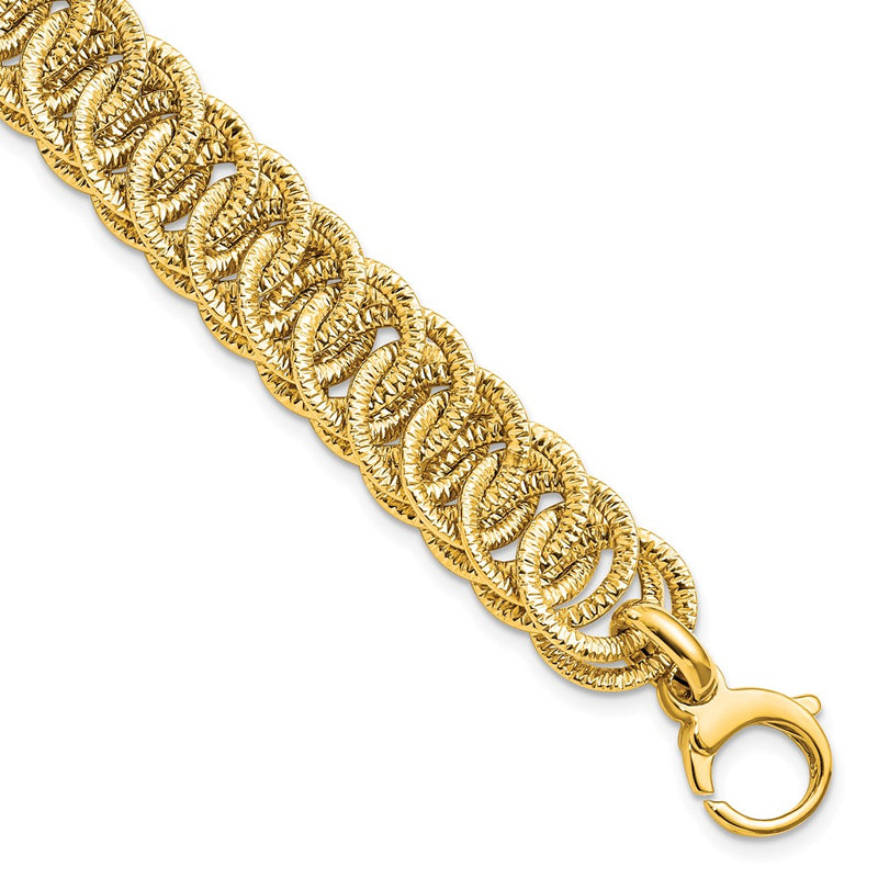 14K Yellow Gold Polished D/C Reversible Bracelet