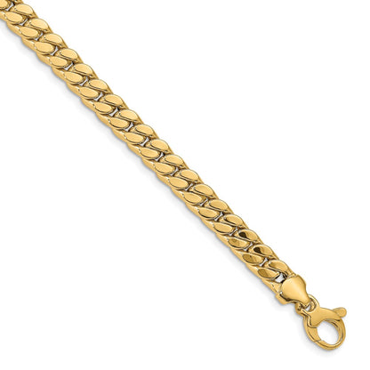 14K Yellow Gold Men'S Polished Curb Bracelet