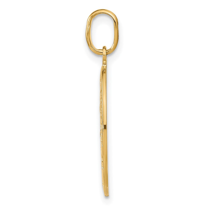 14K Yellow Gold Polished And Satin Oval St. Christopher Pendant