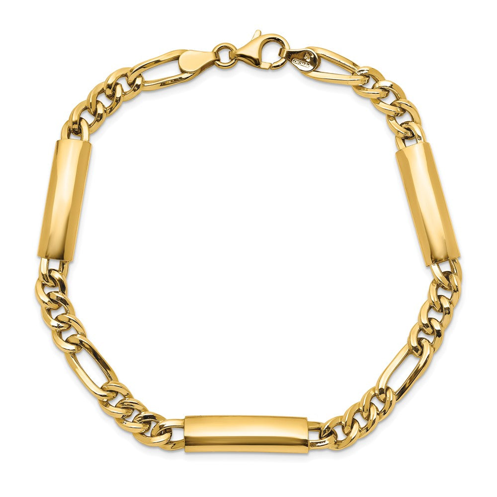 14K Yellow Gold Men'S Polished Fancy Link Bracelet