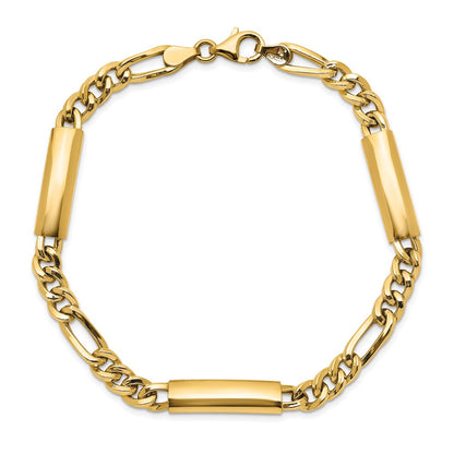 14K Yellow Gold Men'S Polished Fancy Link Bracelet