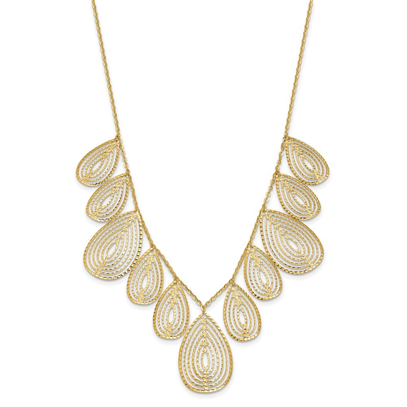 14K Yellow Gold Polished D/C W/ 2In Ext. Necklace