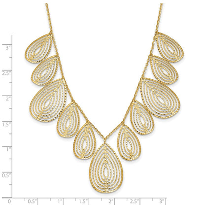 14K Yellow Gold Polished D/C W/ 2In Ext. Necklace
