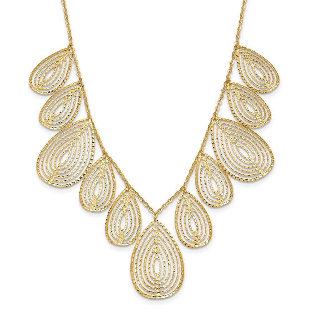 14K Yellow Gold Polished D/C W/ 2In Ext. Necklace