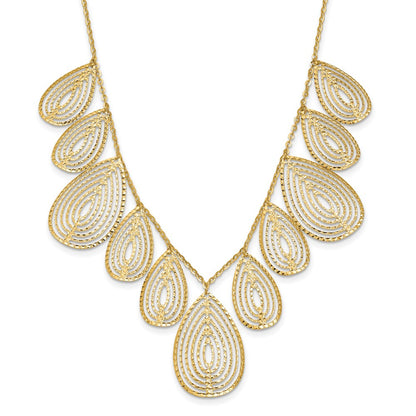 14K Yellow Gold Polished D/C W/ 2In Ext. Necklace