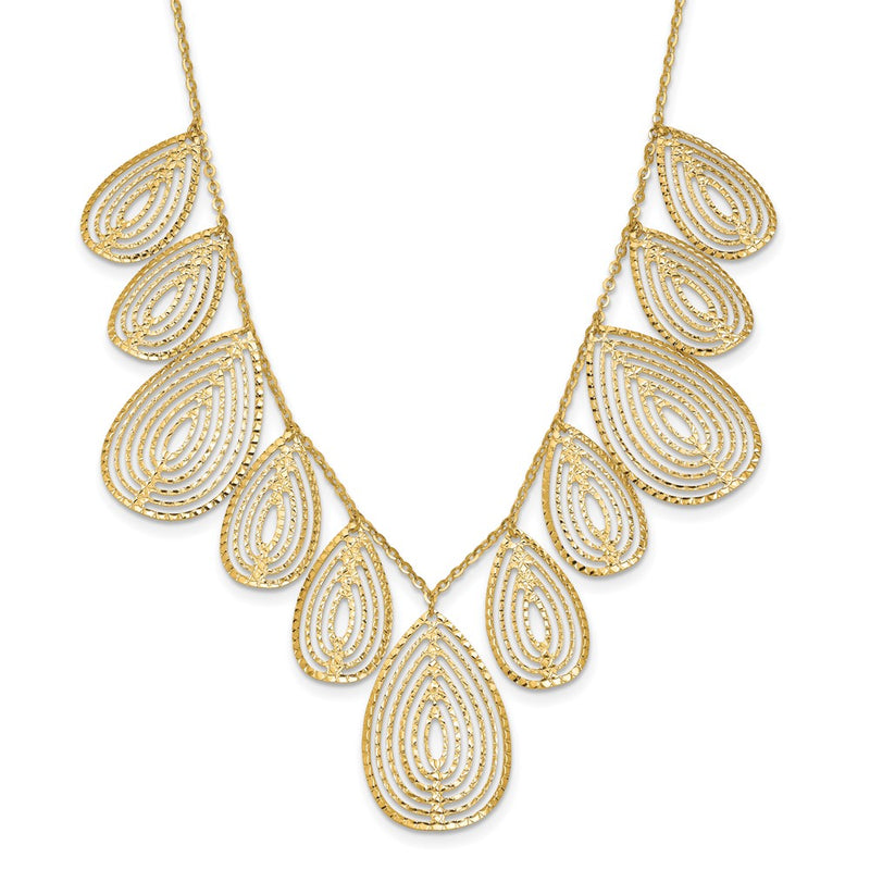 14K Yellow Gold Polished D/C W/ 2In Ext. Necklace