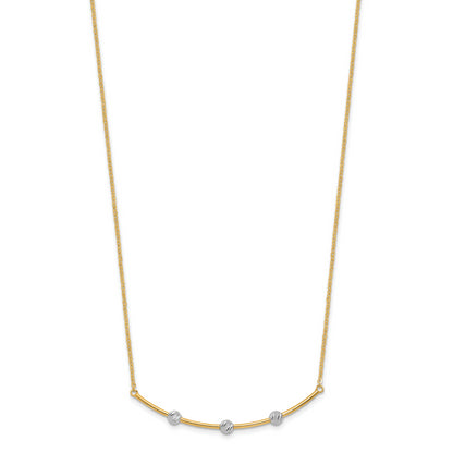 14K Two Tone D/C Bar Necklace