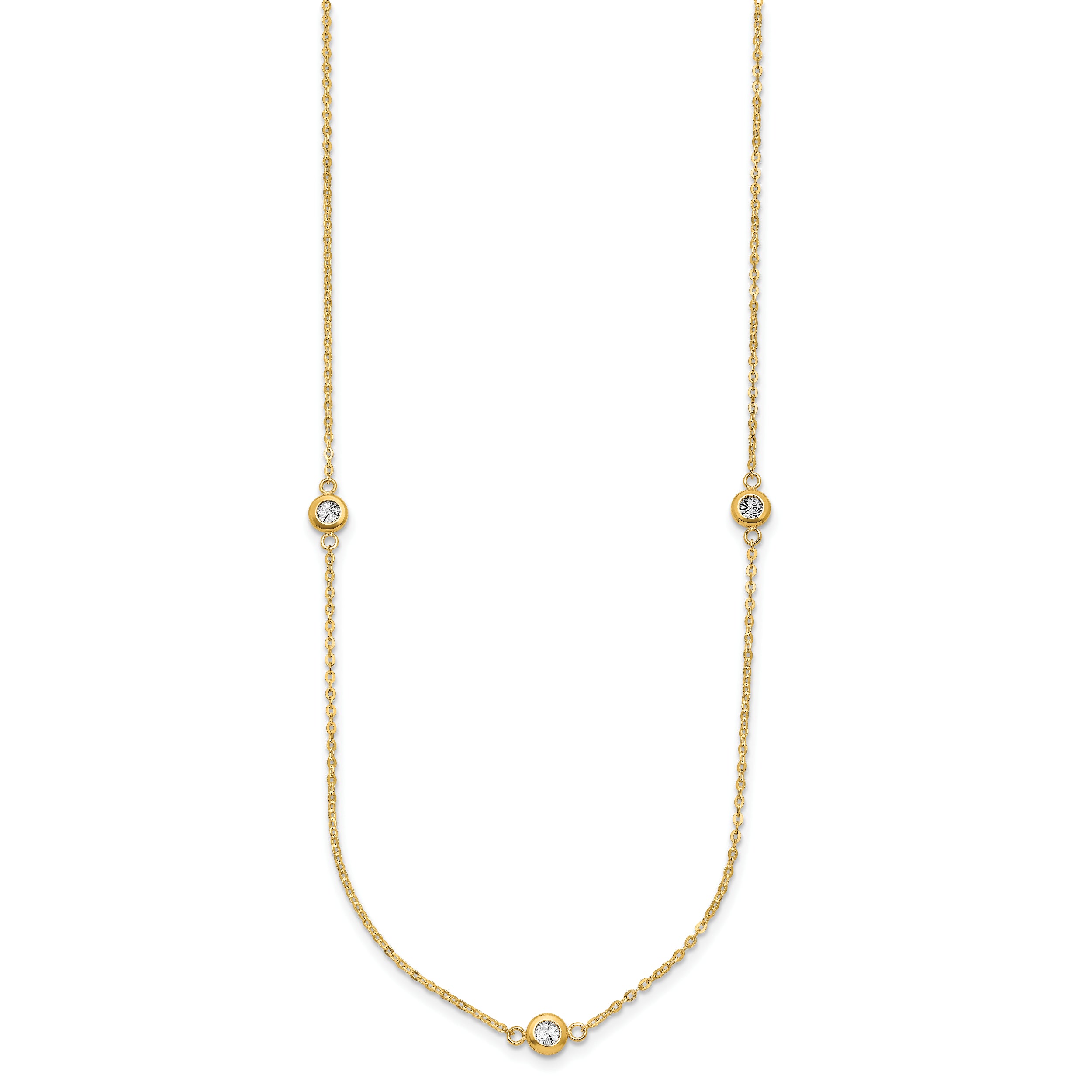 14K Two Tone Polished D/C Necklace