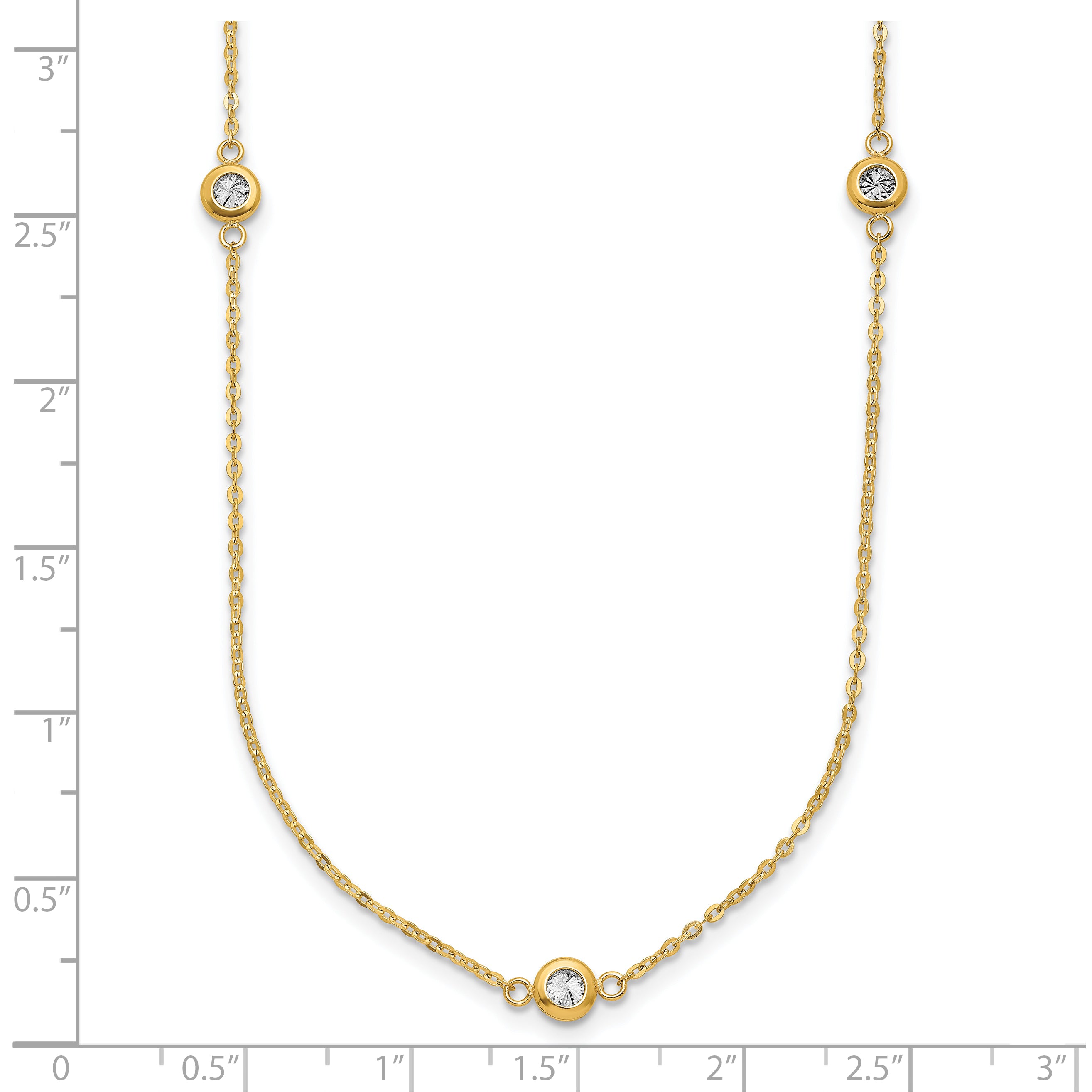 14K Two Tone Polished D/C Necklace