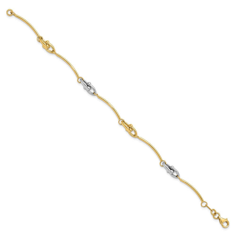 14K Two Tone Polished Bracelet