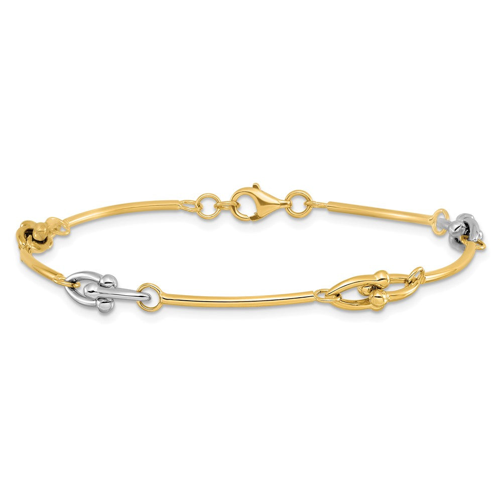 14K Two Tone Polished Bracelet