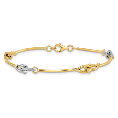 14K Two Tone Polished Bracelet