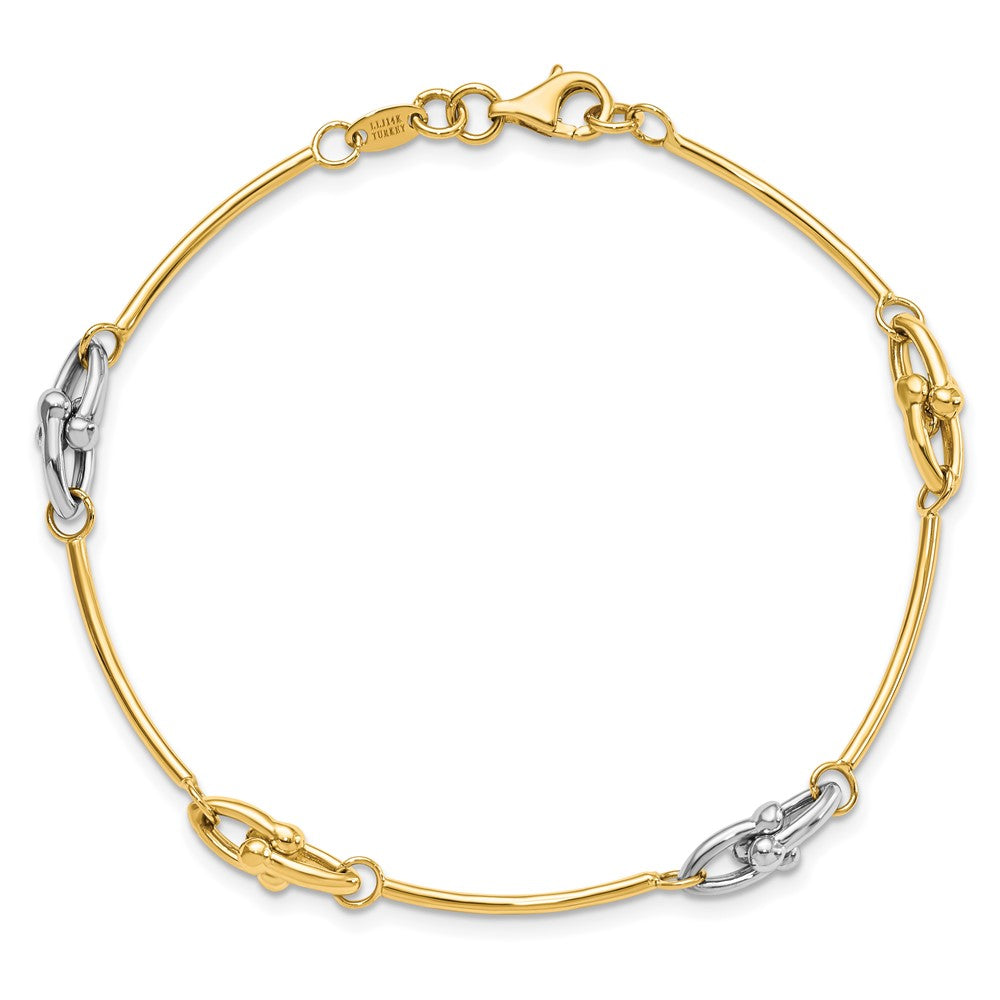 14K Two Tone Polished Bracelet